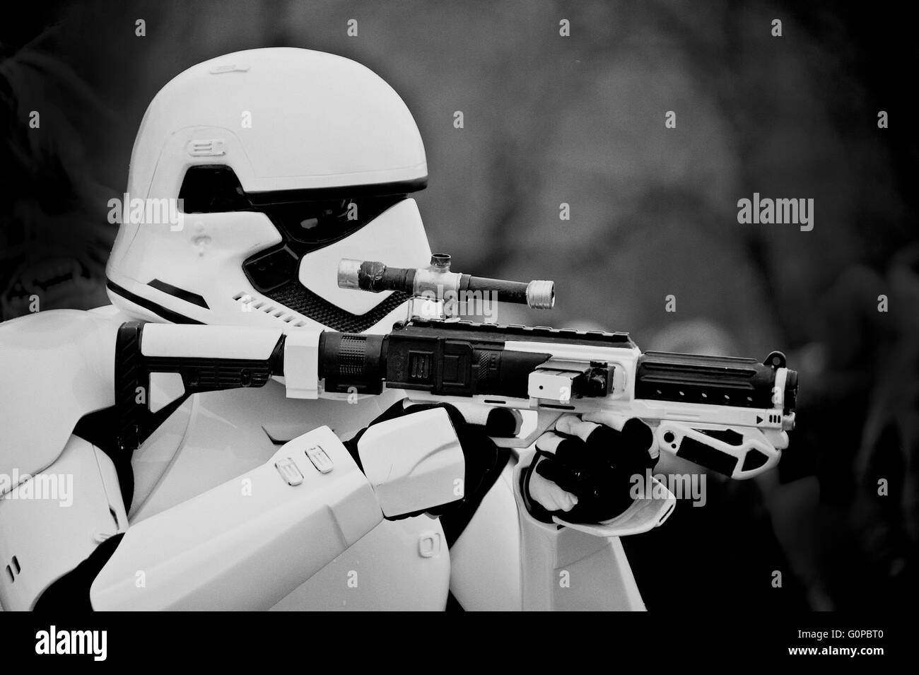 Stormtrooper, star wars, darth vader, soldier, galactic, empire, galactic empire, imperial army,white armour, films,george lucas Stock Photo