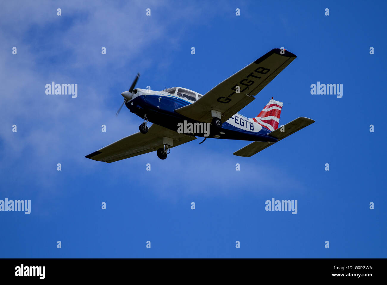 Dundee, Tayside, Scotland, UK, May 3rd 2016. UK Weather: High winds in Dundee. Tayside Aviation pilots landing their aircraft without difficulty in blustery winds gusting up to 30mph at the Dundee Airport. Credit: Dundee Photographics / Alamy Live News Stock Photo