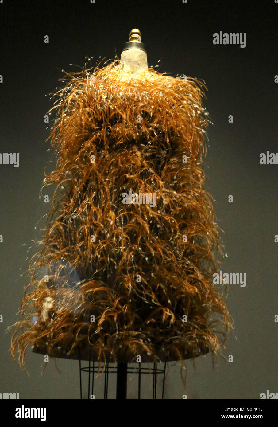 New York, New York, USA. 2nd May, 2016. A view of a dress from Hubert De Givenchy, seen at the press preview for the Costume Institute's new exhibit 'Manus x Machina: Fashion in the Age of Technology' held at the Metropolitan Museum of Art. © Nancy Kaszerman/ZUMA Wire/Alamy Live News Stock Photo