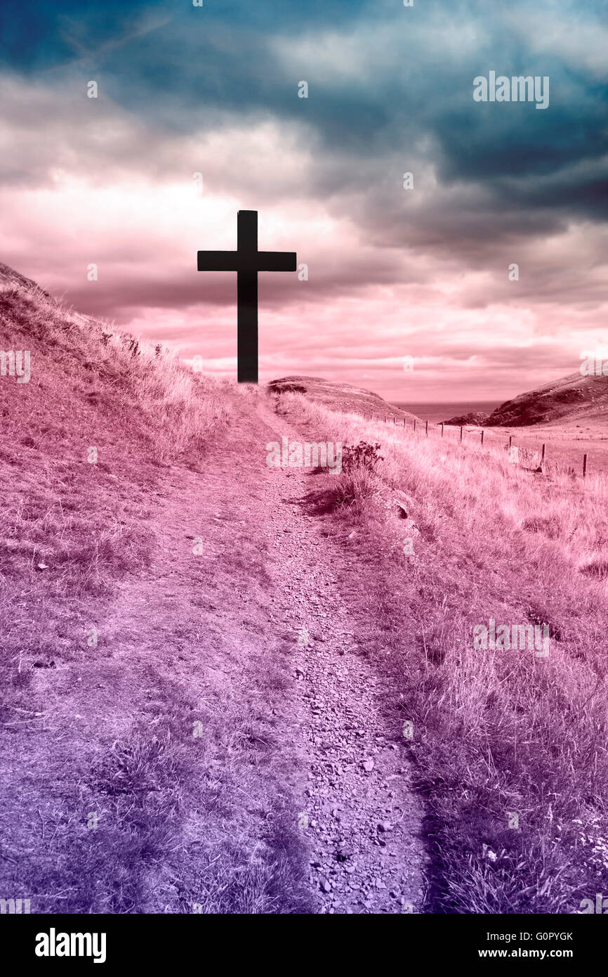 The Cross of Jesus Christ and beautiful clouds Stock Photo - Alamy