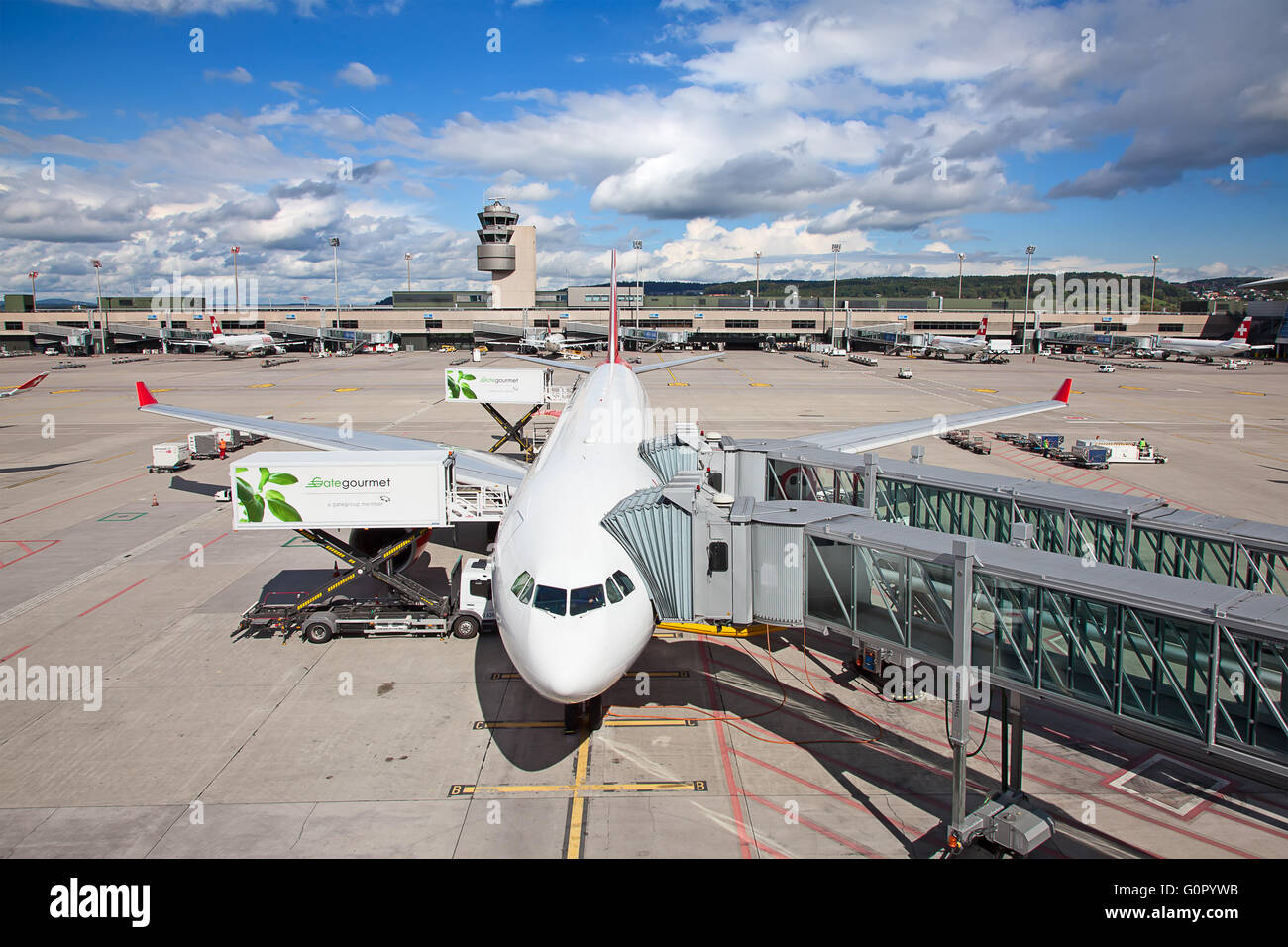 ZURICH September 21 Planes preparing for take off at Terminal A of