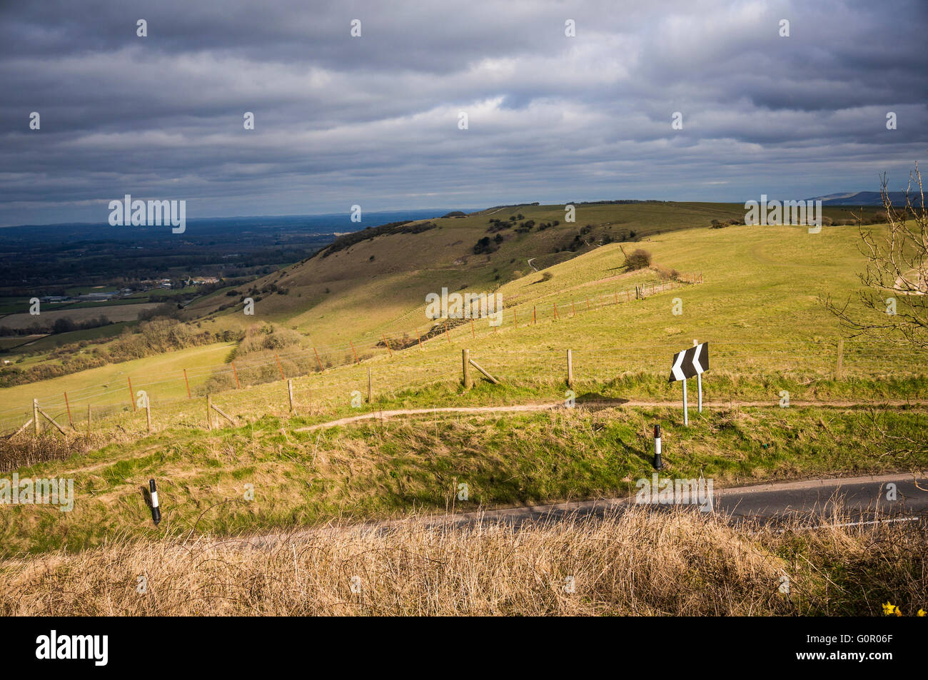 The view from Ditchling Beacon across South Downs, England, UK Stock Photo