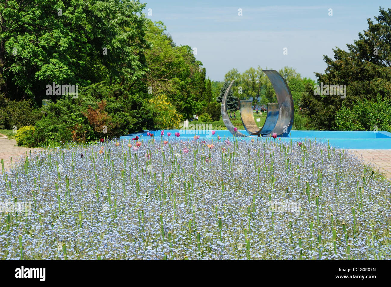 Flower garden at at Herastrau Park, Bucharest, Romania. Stock Photo