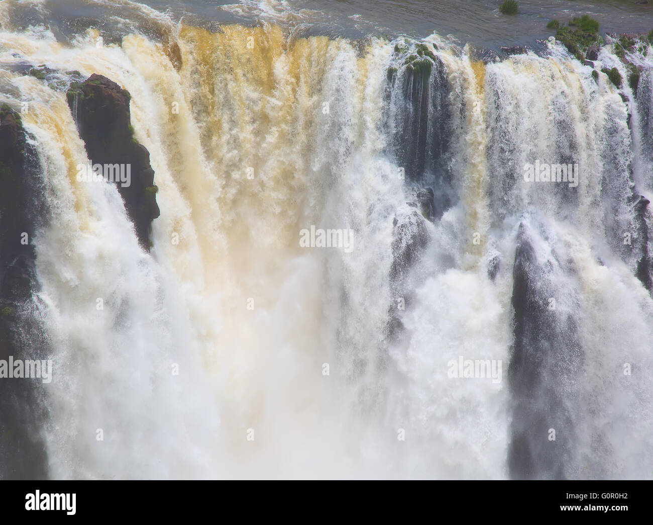 Famous Iguazu falls on the border between Argentina and Brazil Stock Photo
