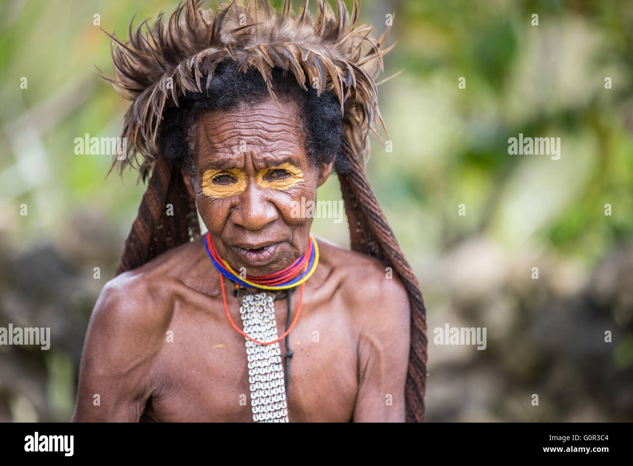 dani tribal woman in Ugem Village, Bailem valley, West Papua Stock Photo