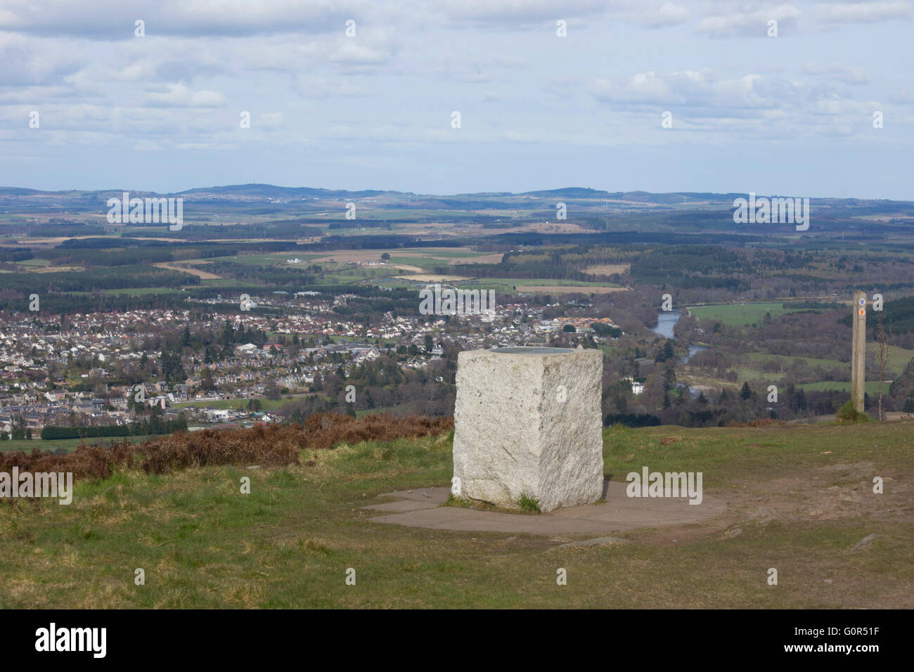 Viewpoint at the top of Scotly Hill, near Banchory, in Aberdeenshire, Scotland Stock Photo