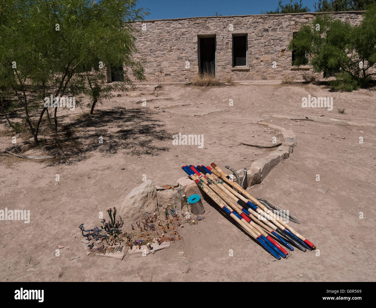 Mexican wares for sale, Boquillas Hot Springs, Big Bend National Park, Texas.Big Bend National Park, Texas. Stock Photo