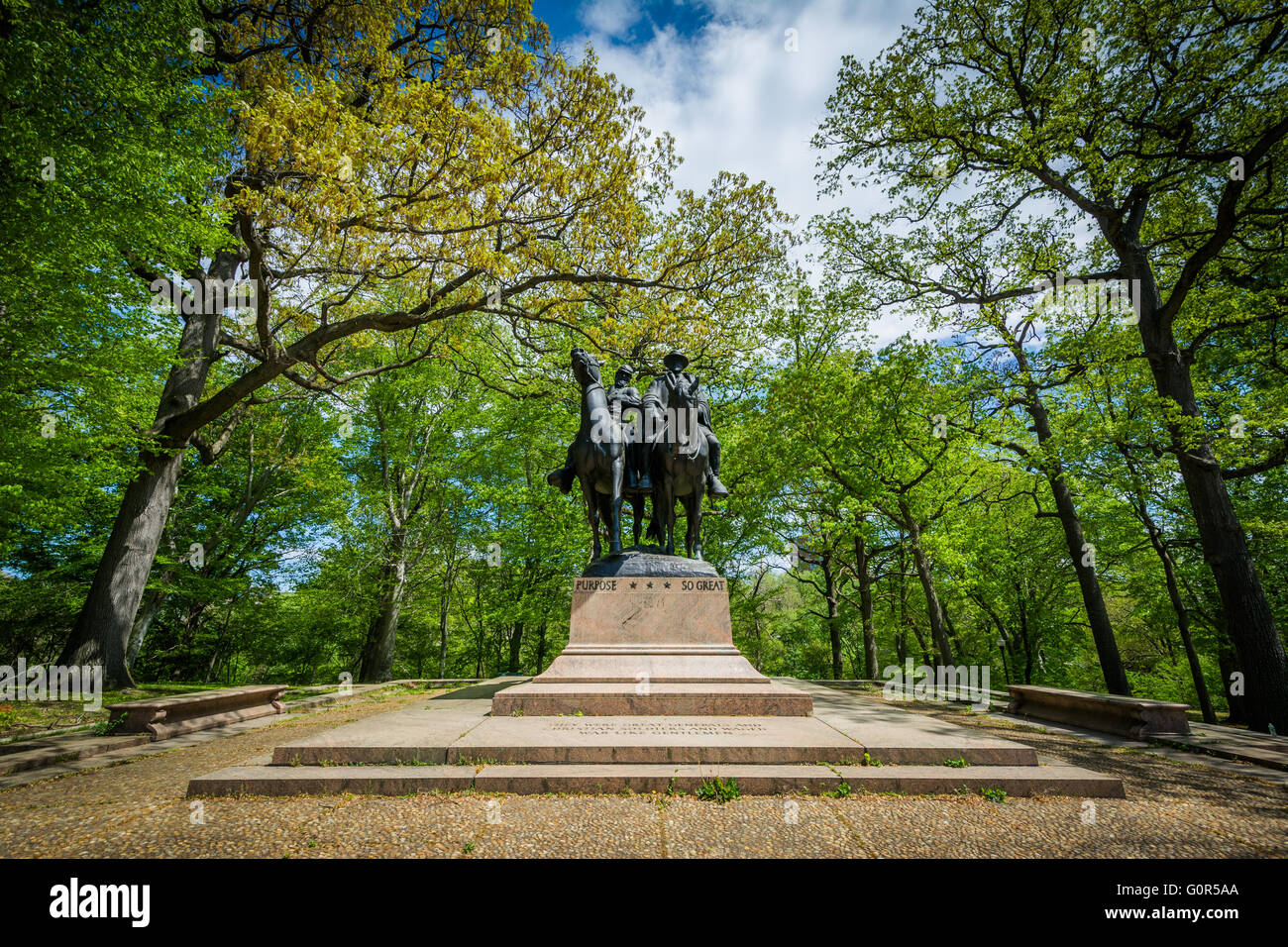 Statue at Wyman Park Dell, in Charles Village, Baltimore, Maryland