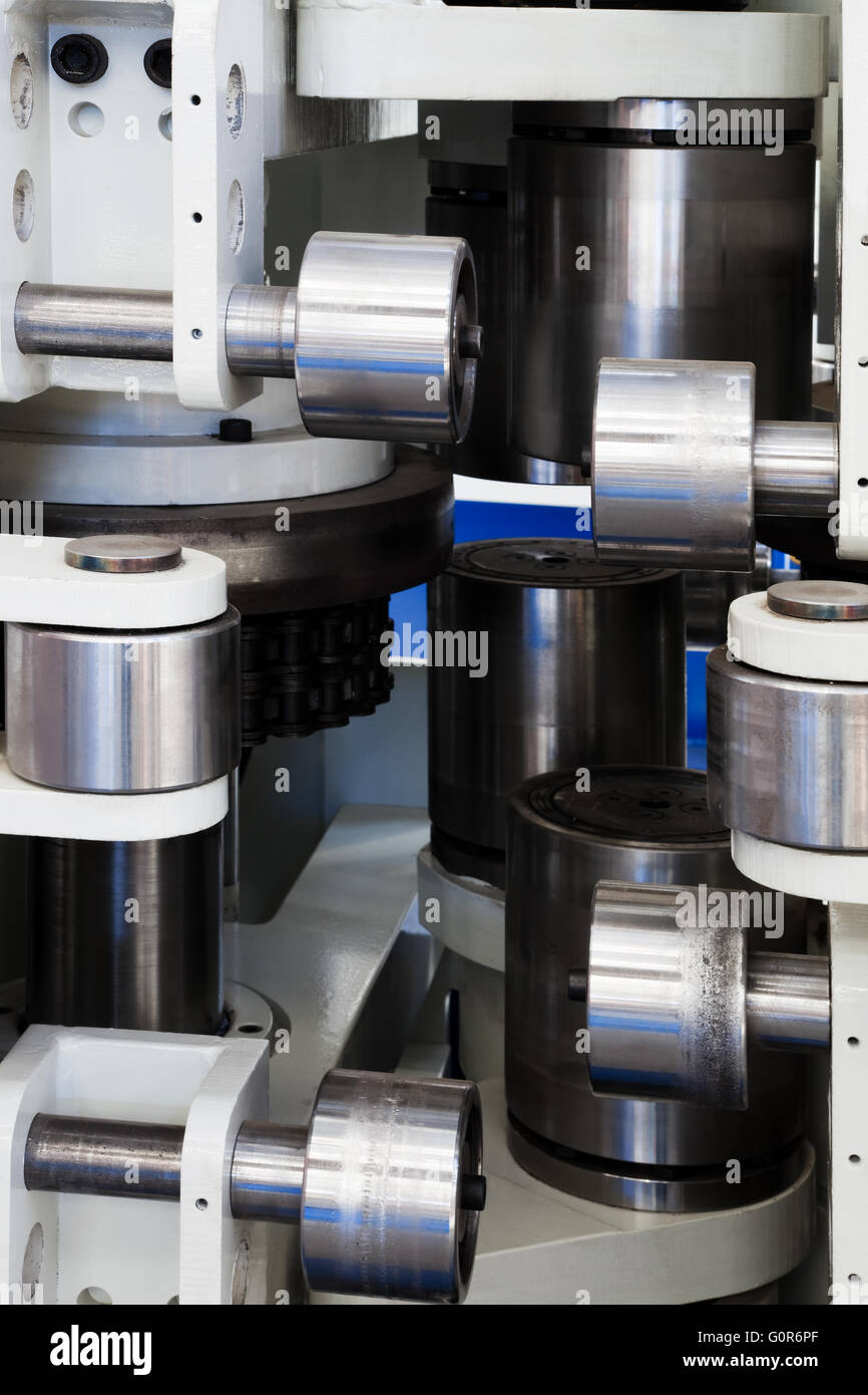 shafts of the new machine at the modern plant Stock Photo - Alamy