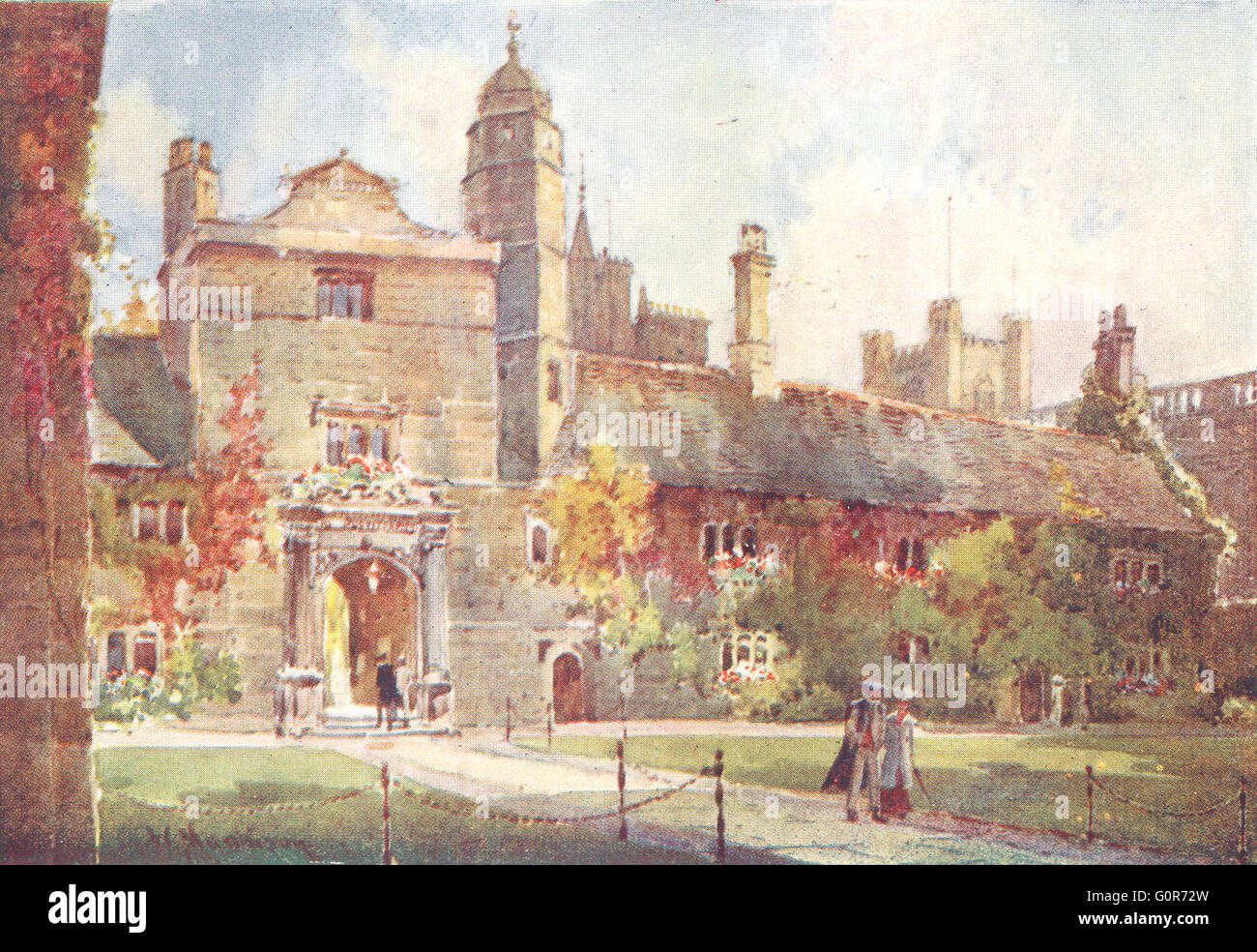 CAMBRIDGE: Gate Virtue, Gonville Caius College, antique print 1907 Stock Photo