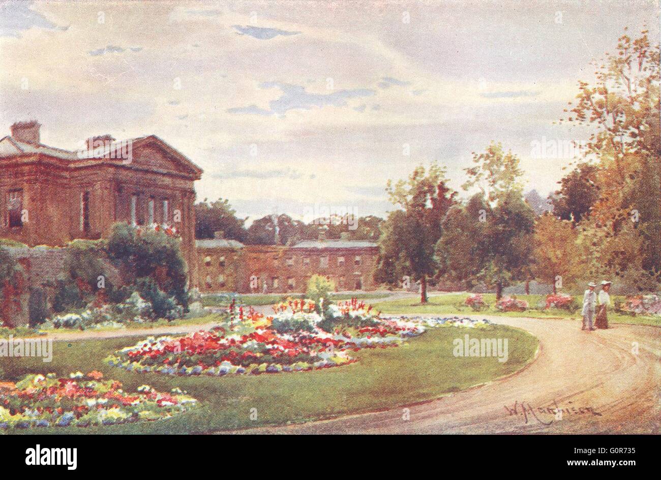 CAMBRIDGE: Downing College entry Regent St, antique print 1907 Stock Photo