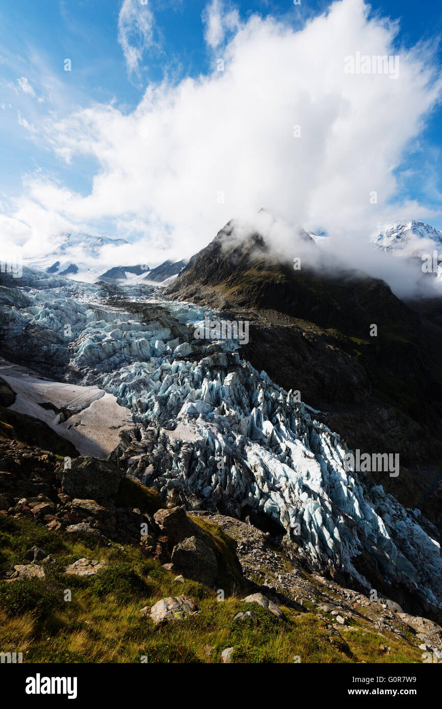 Europe, Switzerland, Bernese Oberland, Interlaken, Gletscher galcier above Grindelwald Stock Photo
