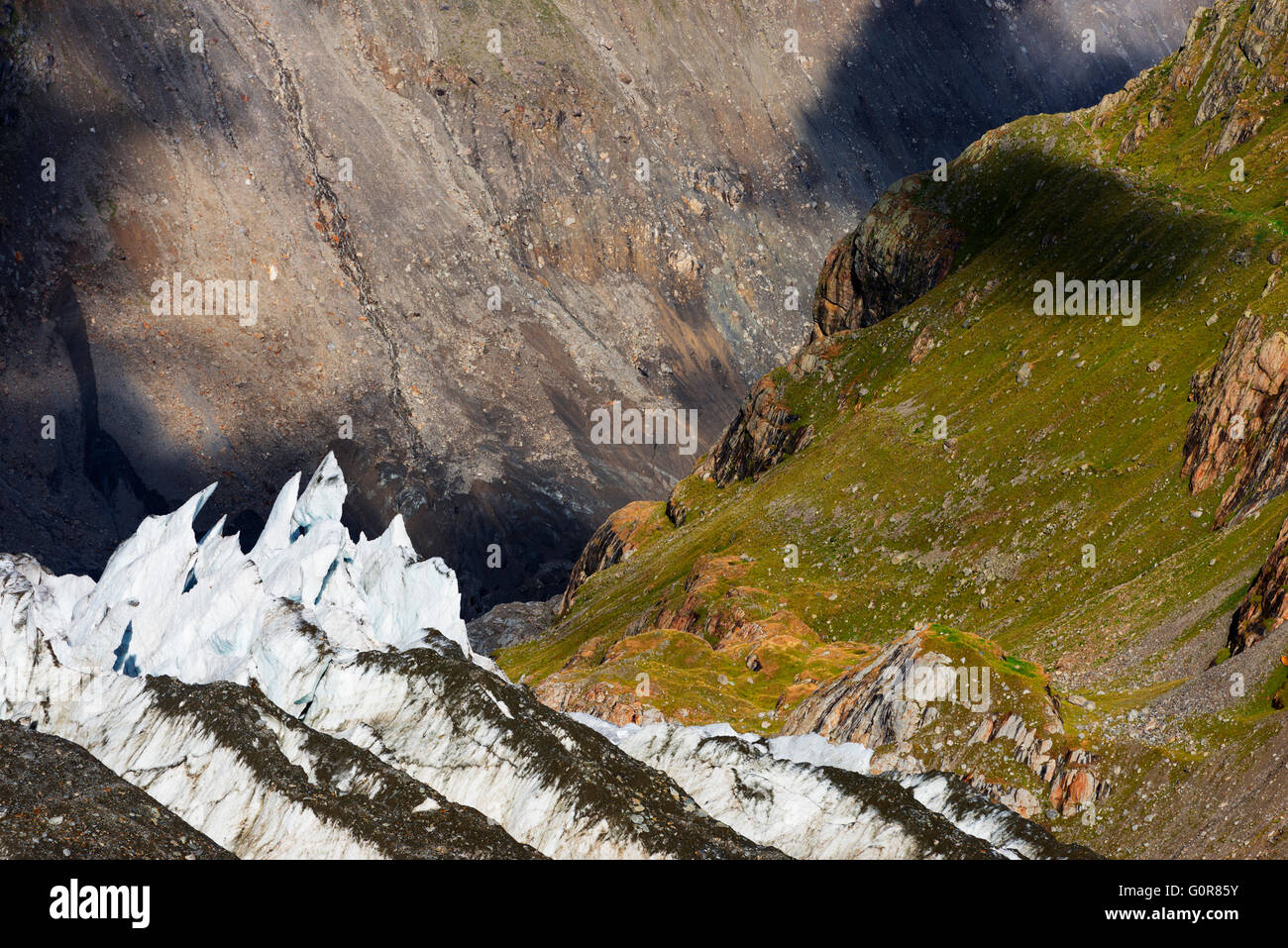 Europe, Switzerland, Bernese Oberland, Interlaken, Gletscher glacier above Grindelwald Stock Photo
