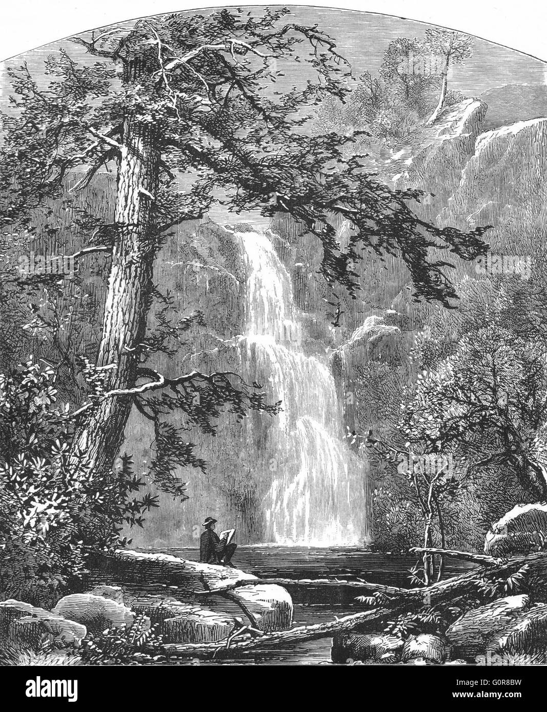 ALLEGHENY: Stiles falls(Springs)Virginia, antique print c1880 Stock Photo