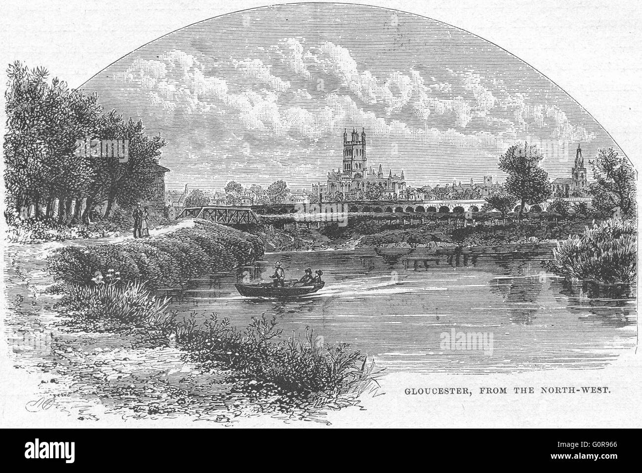 GLOS Gloucester, Northwest, antique print 1898 Stock Photo Alamy