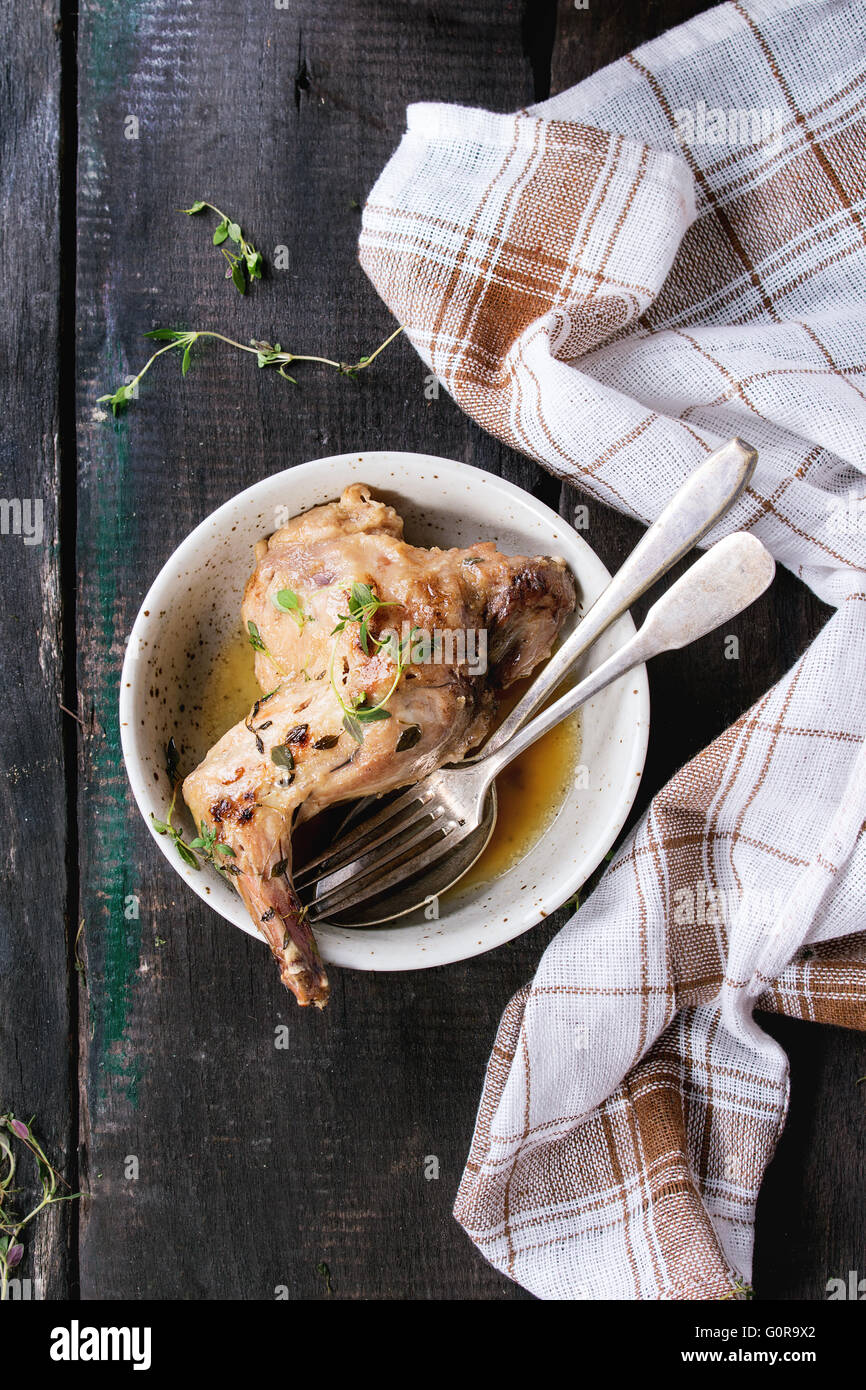 Stewed rabbit with vegetables Stock Photo - Alamy