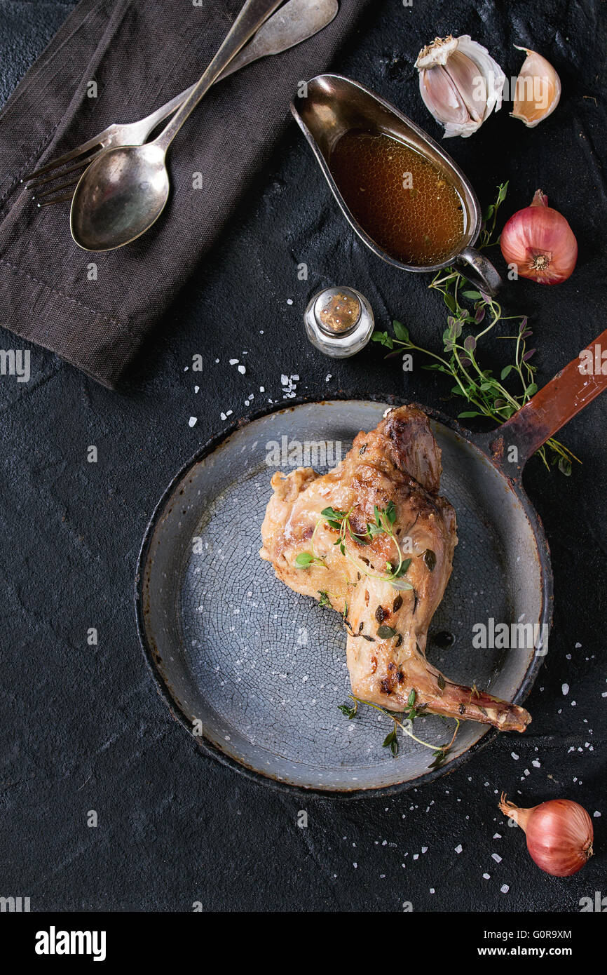 Stewed rabbit with vegetables Stock Photo - Alamy
