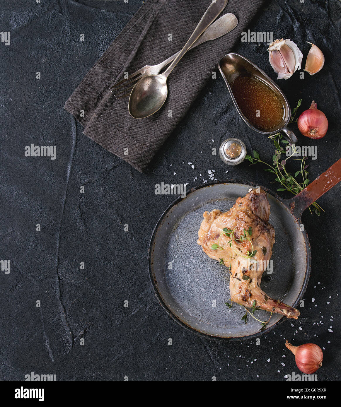 Stewed rabbit with vegetables Stock Photo - Alamy