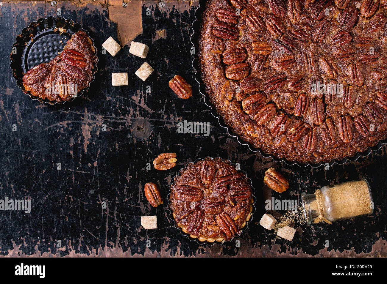 Caramel pecan pie Stock Photo