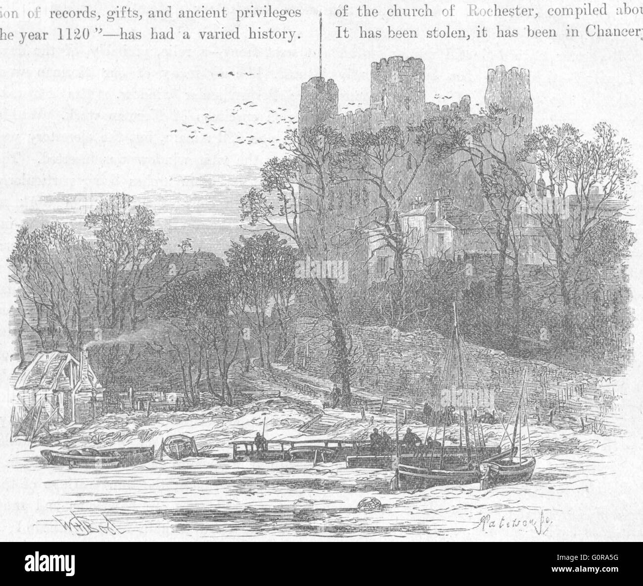 KENT Rochester Castle Medway, antique print 1898 Stock Photo Alamy