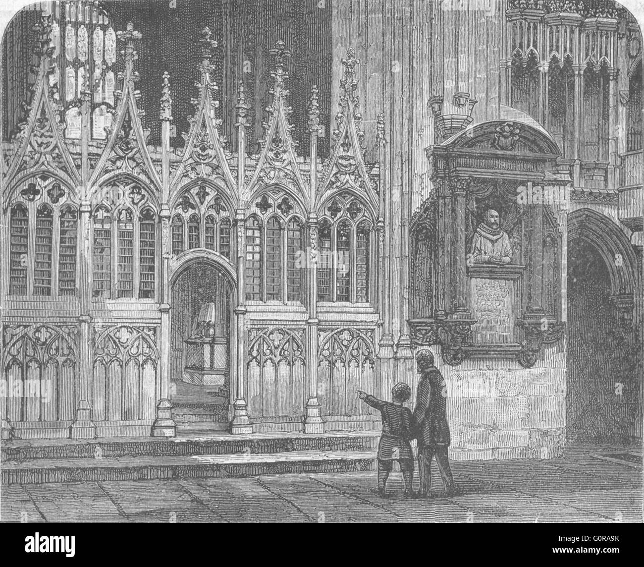 KENT: Canterbury: Transept of Martyrdom, antique print 1898 Stock Photo