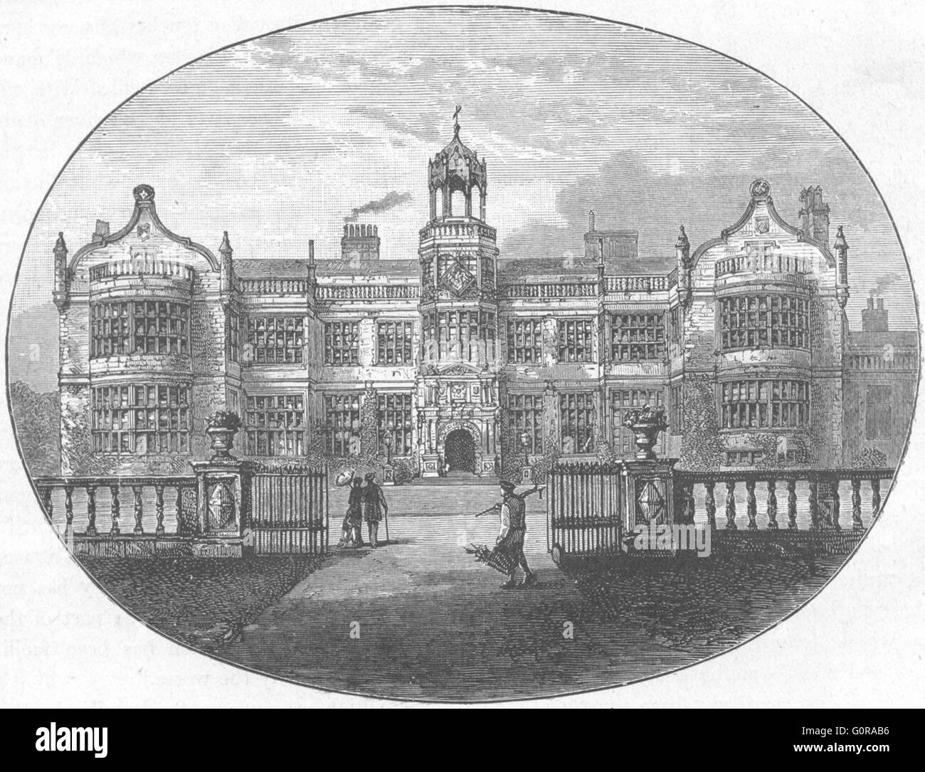 STAFFS: Ingestre Hall(building), antique print 1898 Stock Photo