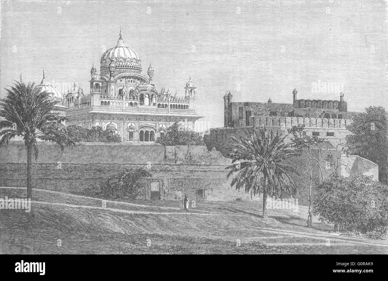 PAKISTAN: Palace of Lahore, antique print 1880 Stock Photo