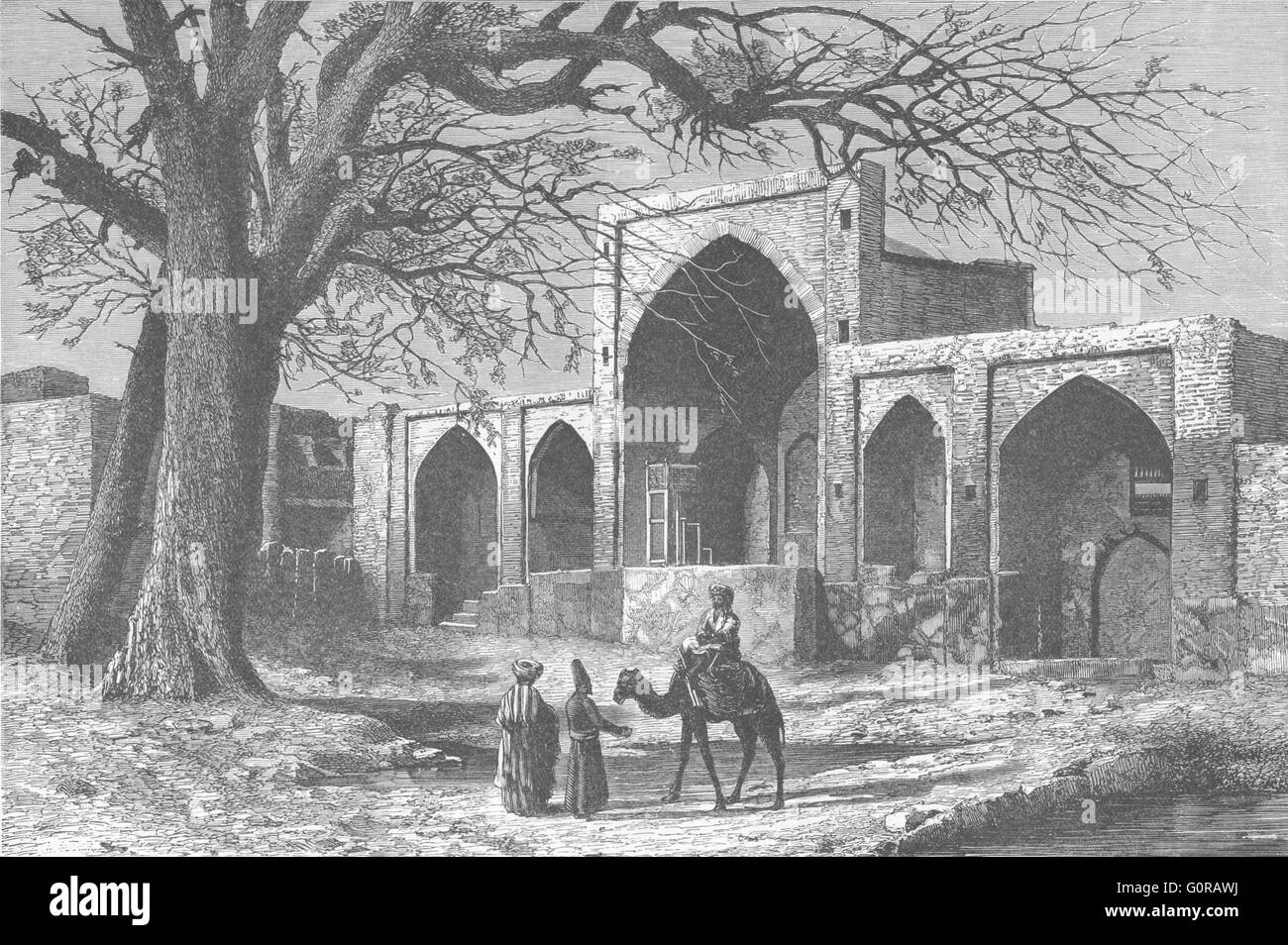 IRAN: Tomb of Nadir Shah, antique print 1880 Stock Photo