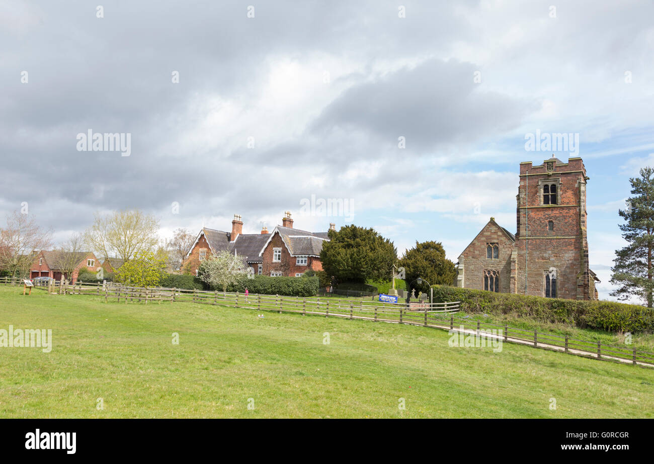 The site of Wychnor deserted medieval village and St Leonard's Church, Wychnor, Staffordshire, England, UK Stock Photo