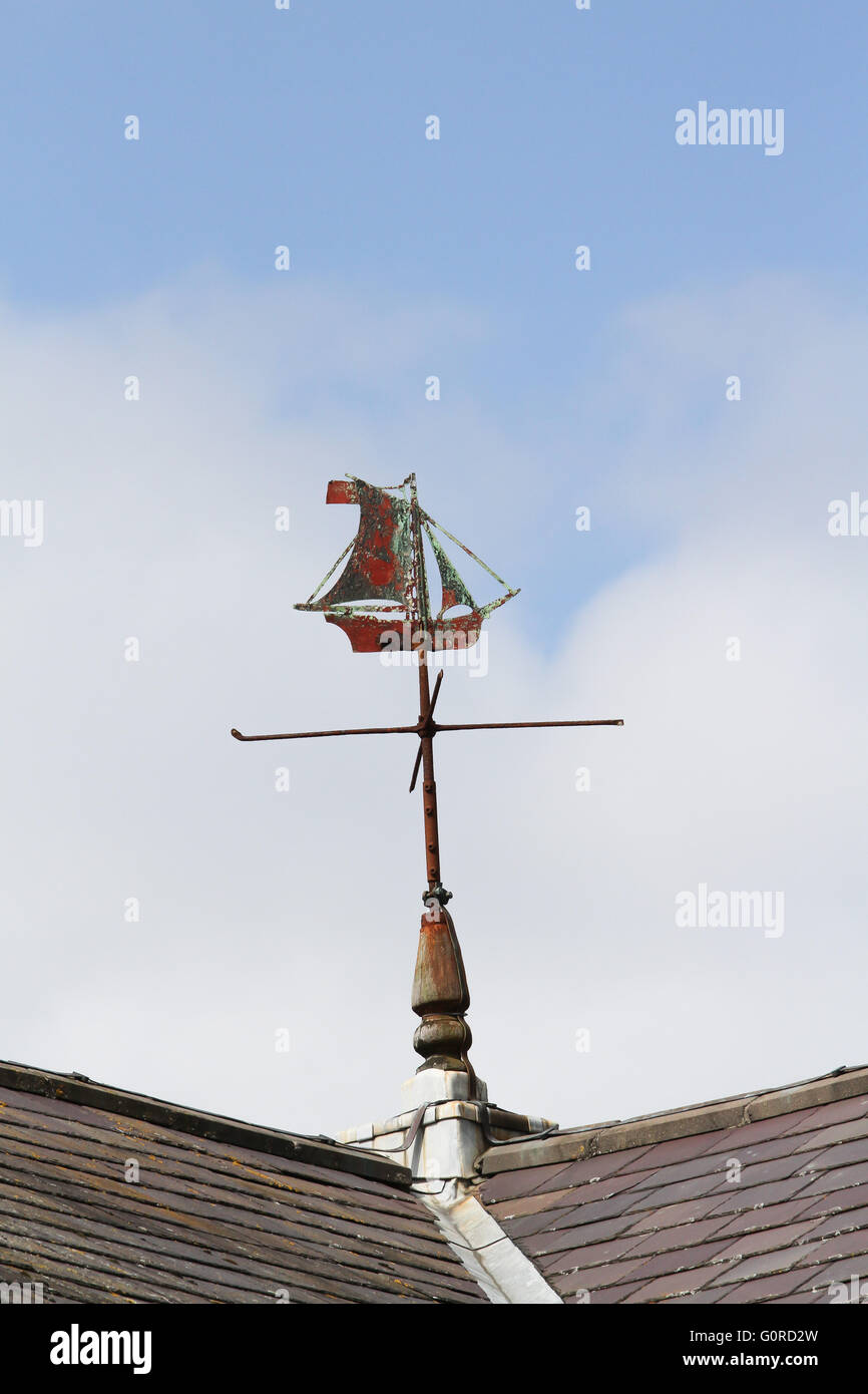 Weather vane on building in Portaferry, County Down, Northern Ireland. Stock Photo