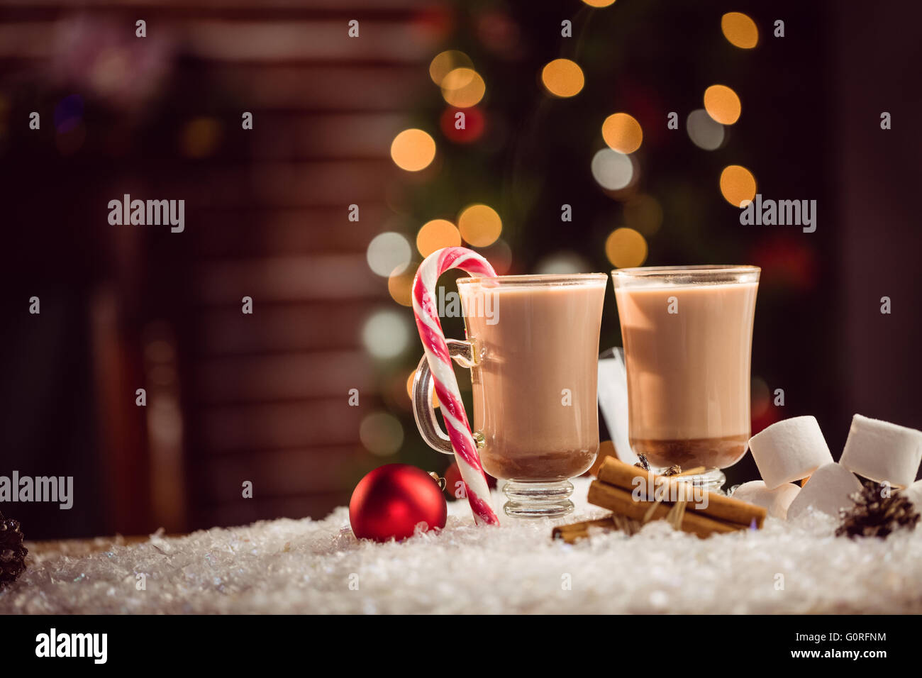 Composite image of hot chocolates Stock Photo