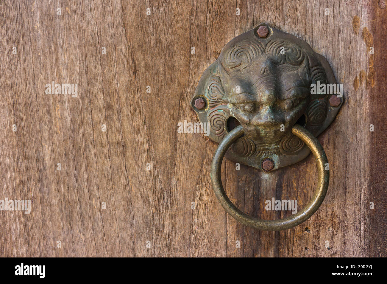 old Chinese style door handle Stock Photo