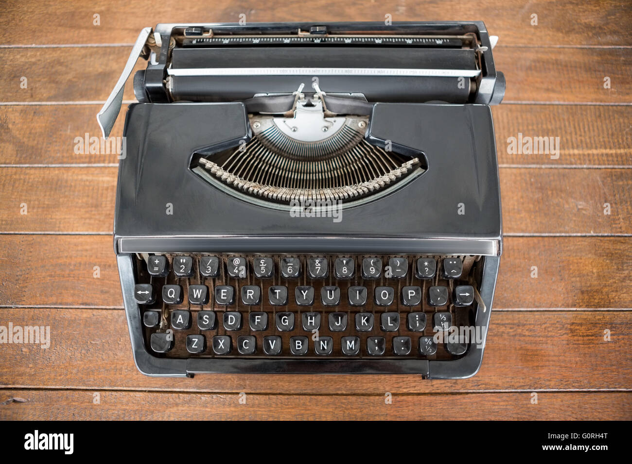 High angle view of old typewriter Stock Photo