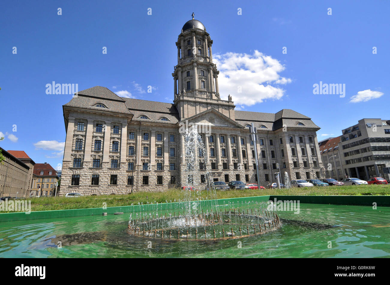 Fountain, Altes Stadthaus, senate department for home affairs, Molkenmarkt, Mitte, Berlin, Germany / Old City House, Old City Administration Building Stock Photo