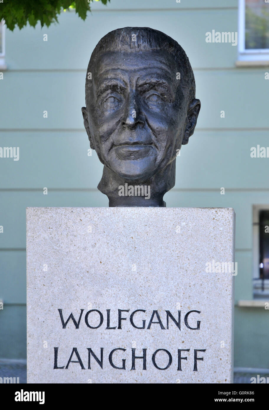 Bust Wolfgang Langhoff, Deutsches Theater, Berlin, Germany / German Theatre Stock Photo