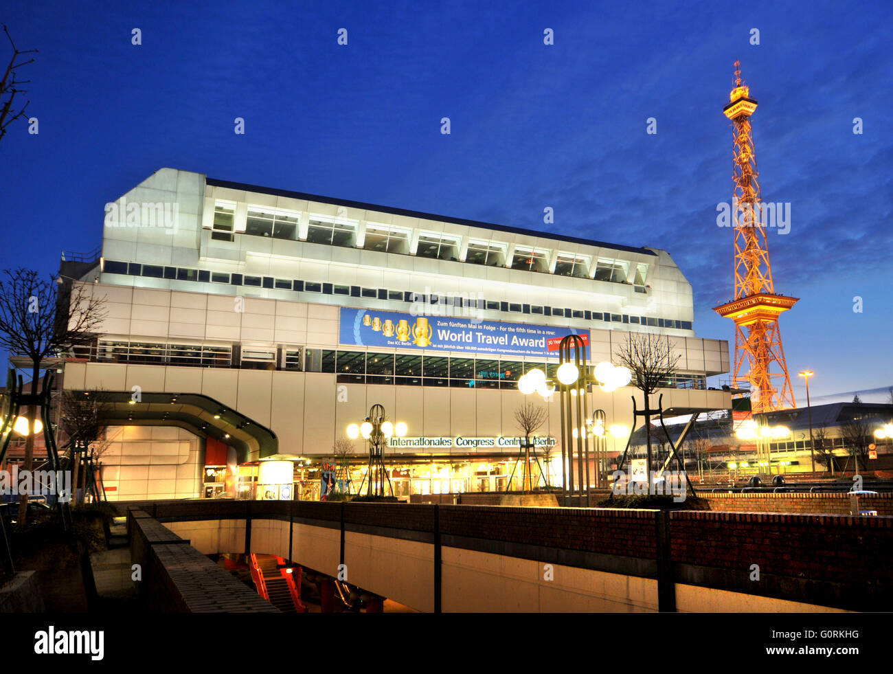 ICC fairground, International Congress Center, Berliner Funkturm, Westend, Charlottenburg-Wilmersdorf, Berlin, Germany / ICC Internationales Congress Centrum, Congress Centre, Radio Tower Berlin Stock Photo