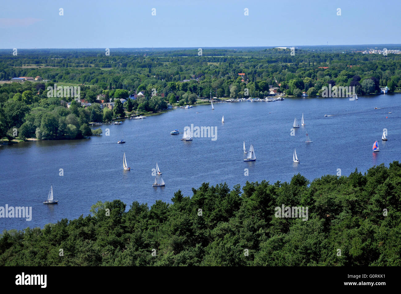 Sailing boats, sailboats, Havel, Wannsee, Gatow, Berlin, Germany Stock Photo