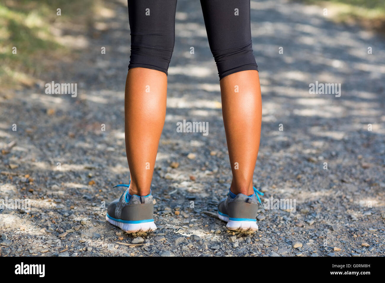 Close up of woman runners legs Stock Photo Alamy
