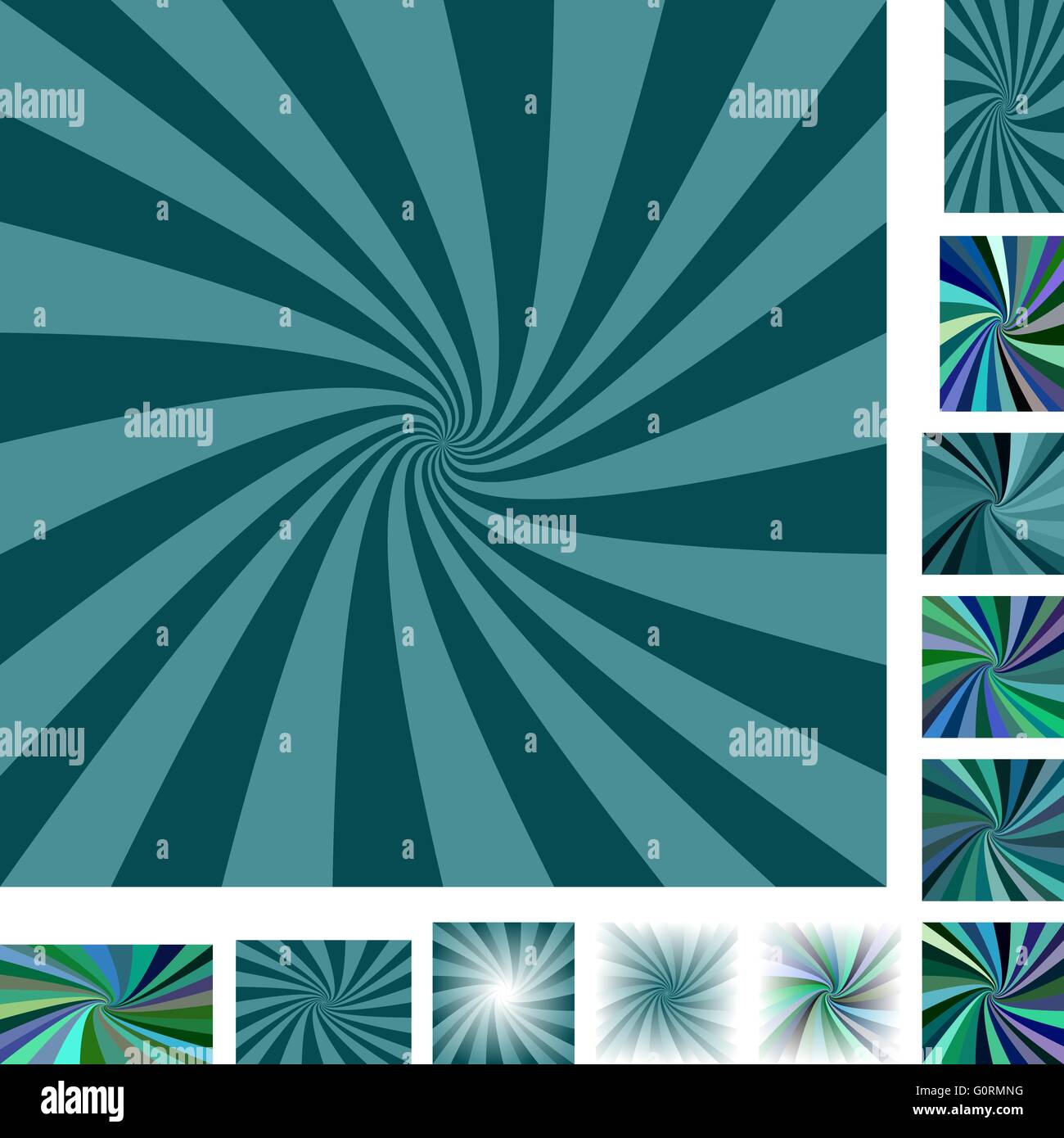 Teal spiral background set Stock Vector Image & Art - Alamy
