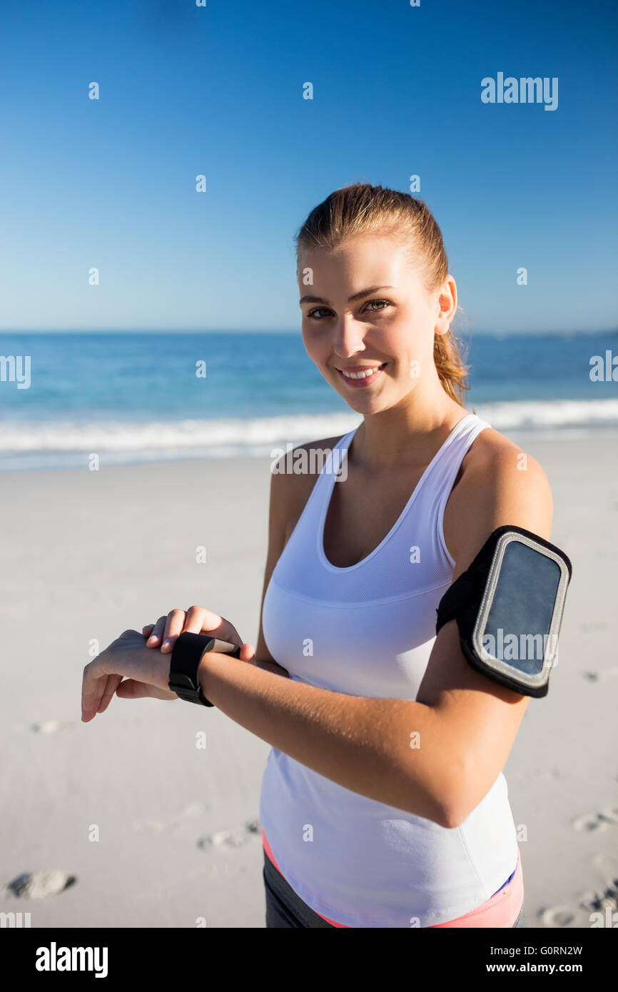 Fit woman on the beach Stock Photo - Alamy