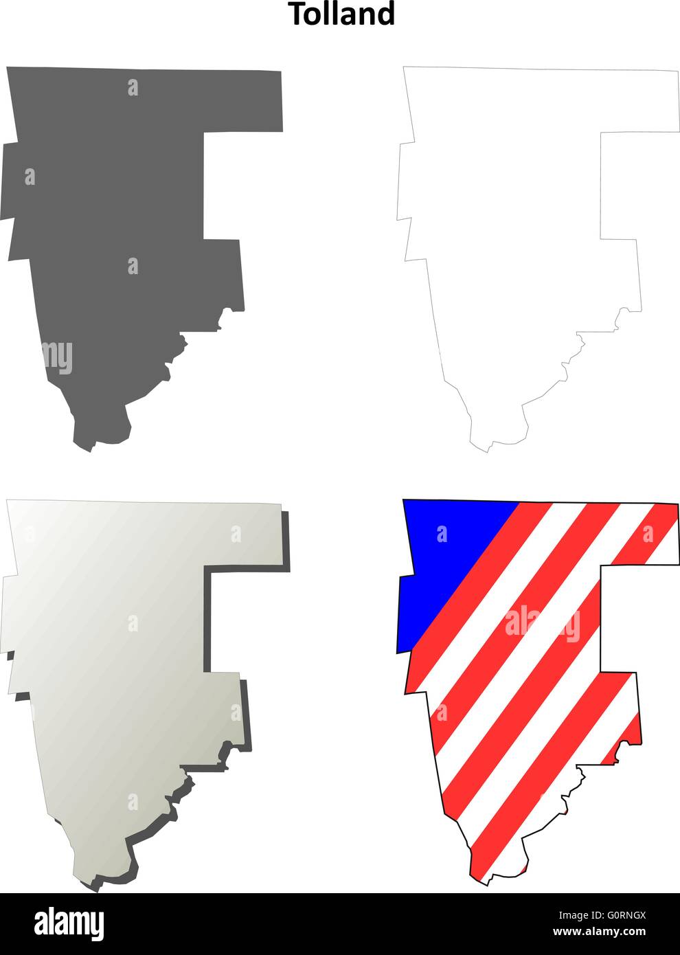 Tolland County, Connecticut outline map set Stock Vector Image & Art