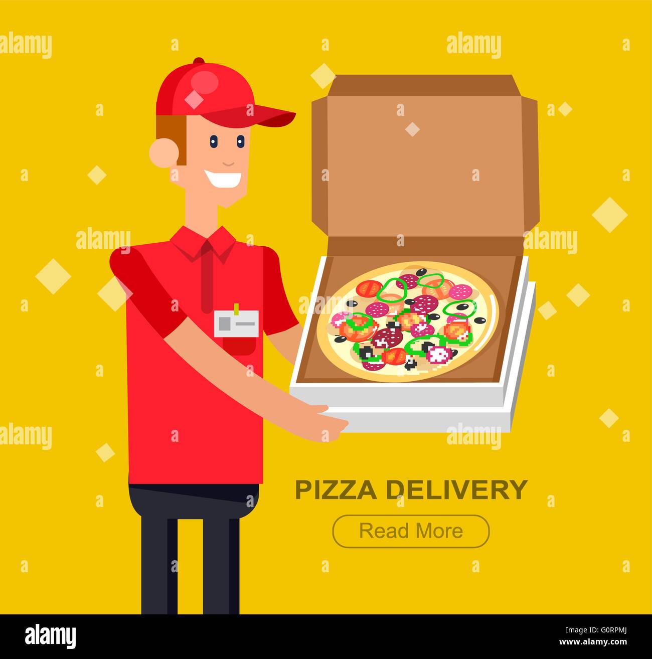 cartoon pizza delivery guy Stock Vector Image & Art - Alamy