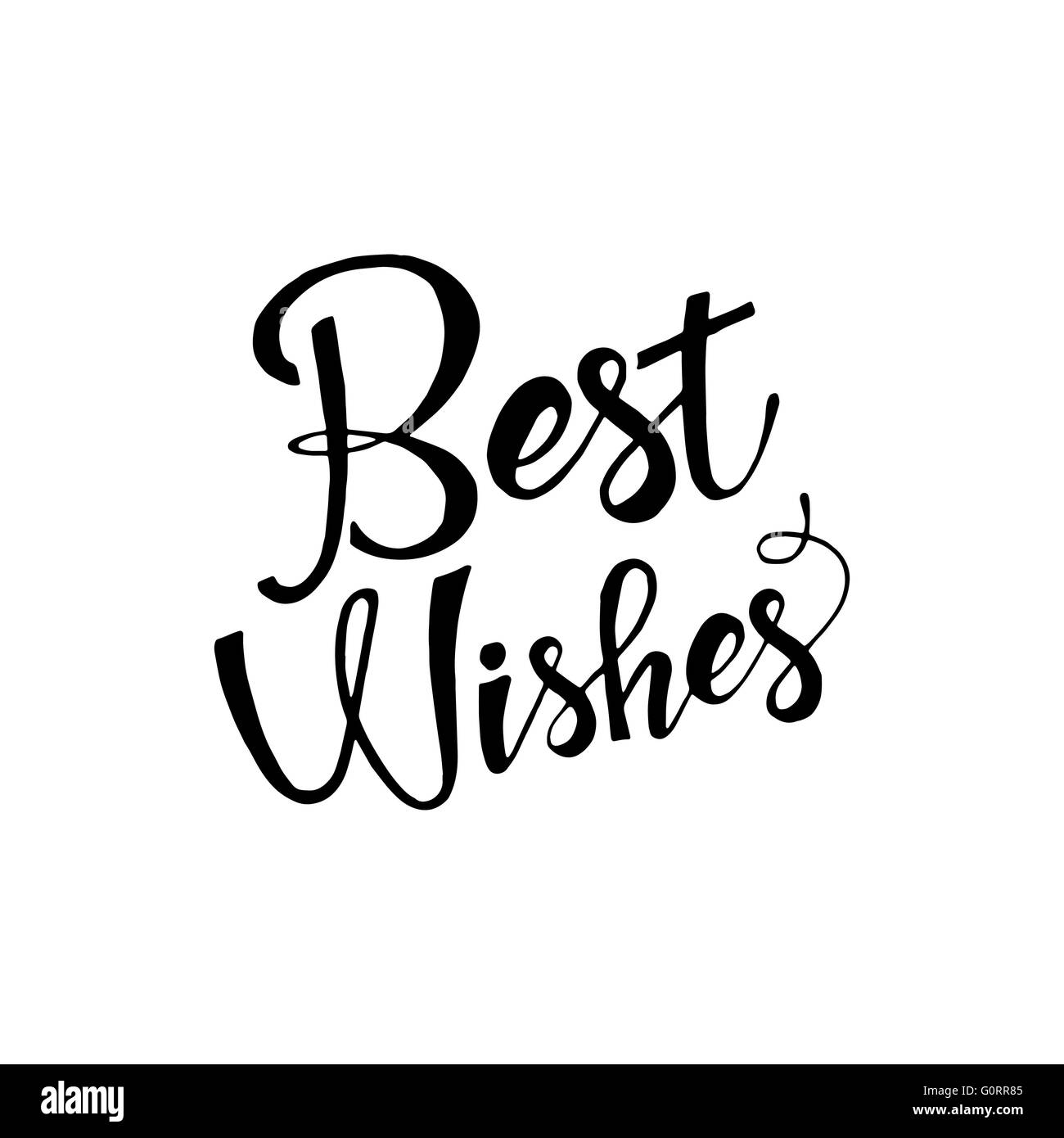 Best wishes phrase. Handwritten lettering. Modern Calligraphy. Vector lettering isolated on white background Stock Vector