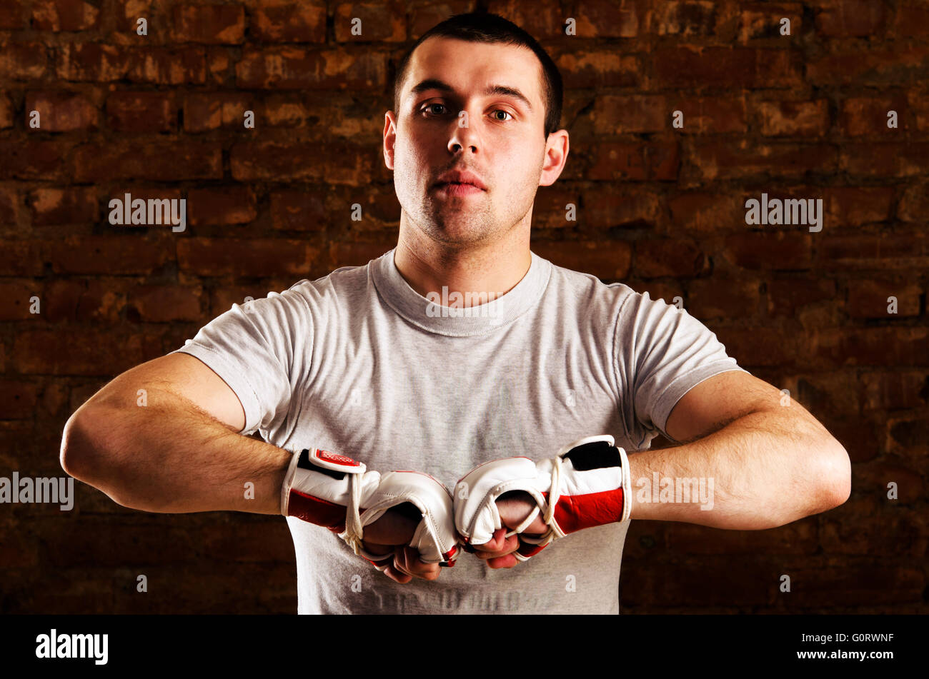 Anger Fighter Portrait angry muscular mma fighter hi-res stock photography and images ...