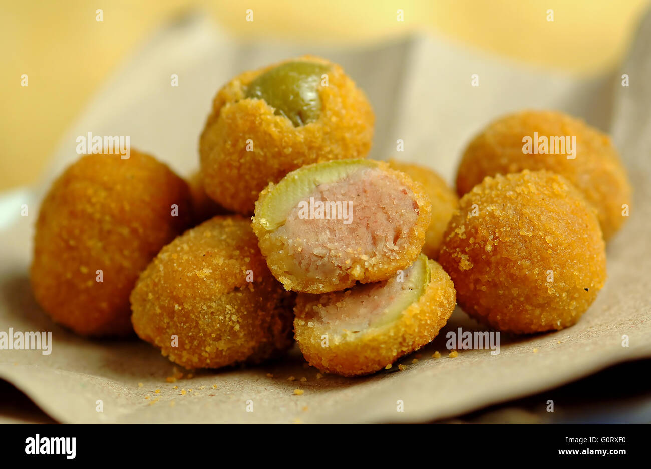 Ascolane Olives, Italian fried stuffed snack Stock Photo Alamy