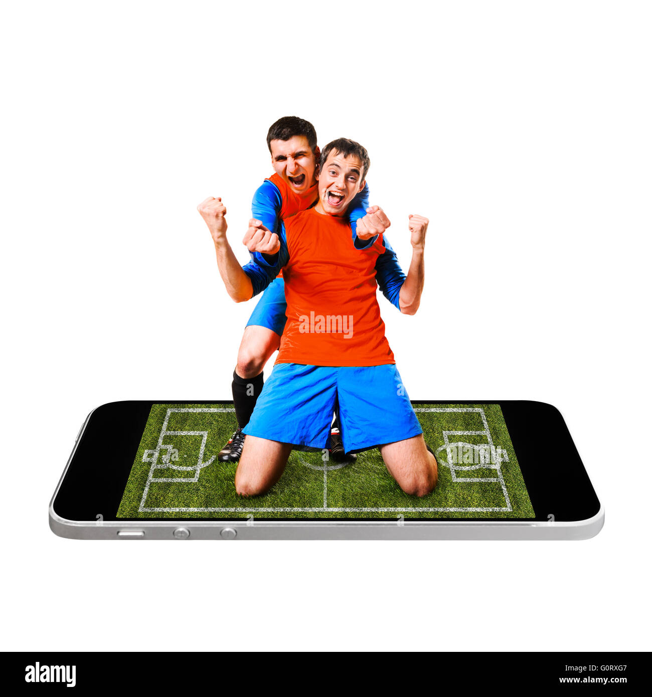 mobile soccer Stock Photo