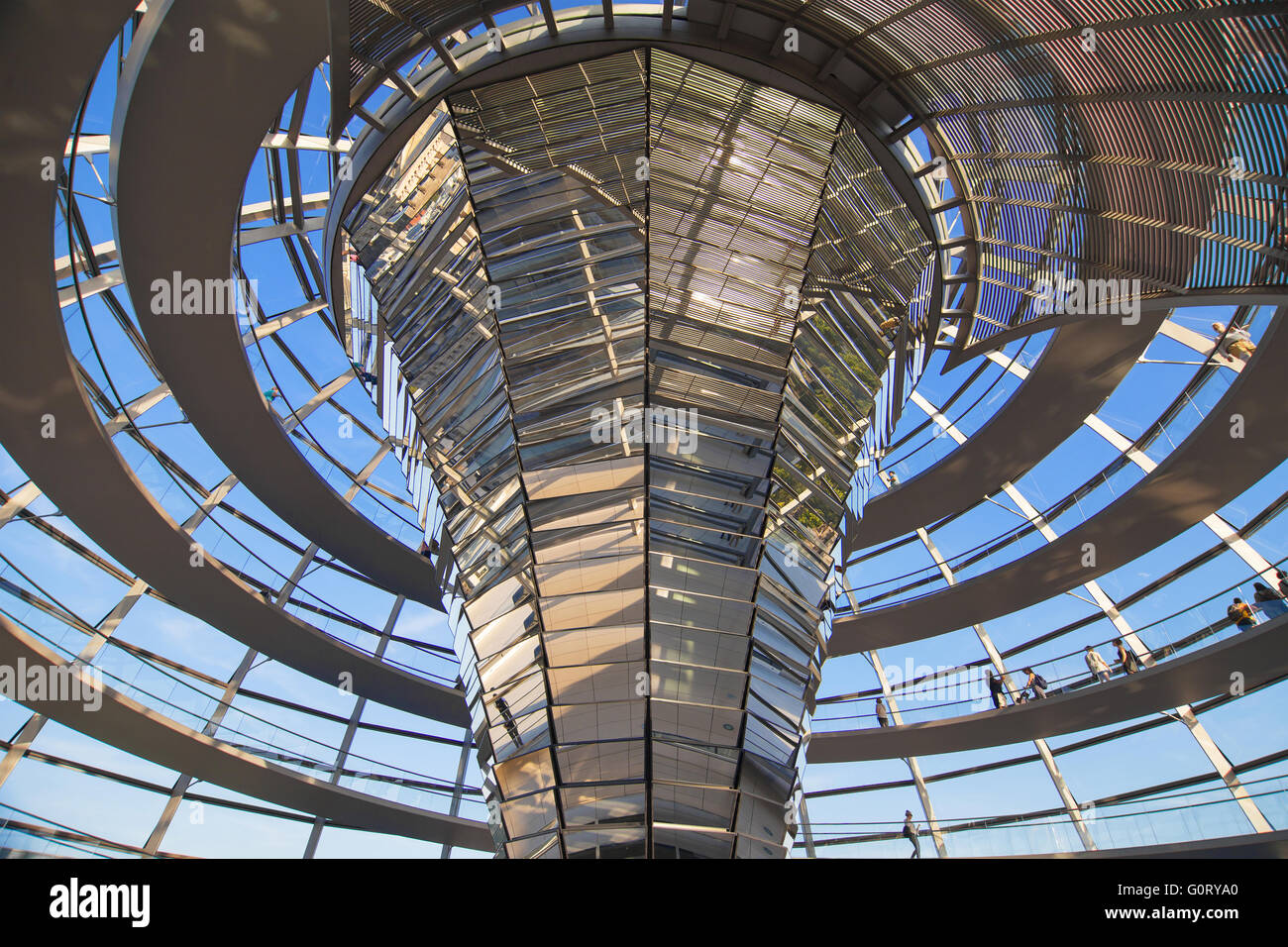 Interior of the Reichstag Dome in Berlin, Germany. Stock Photo