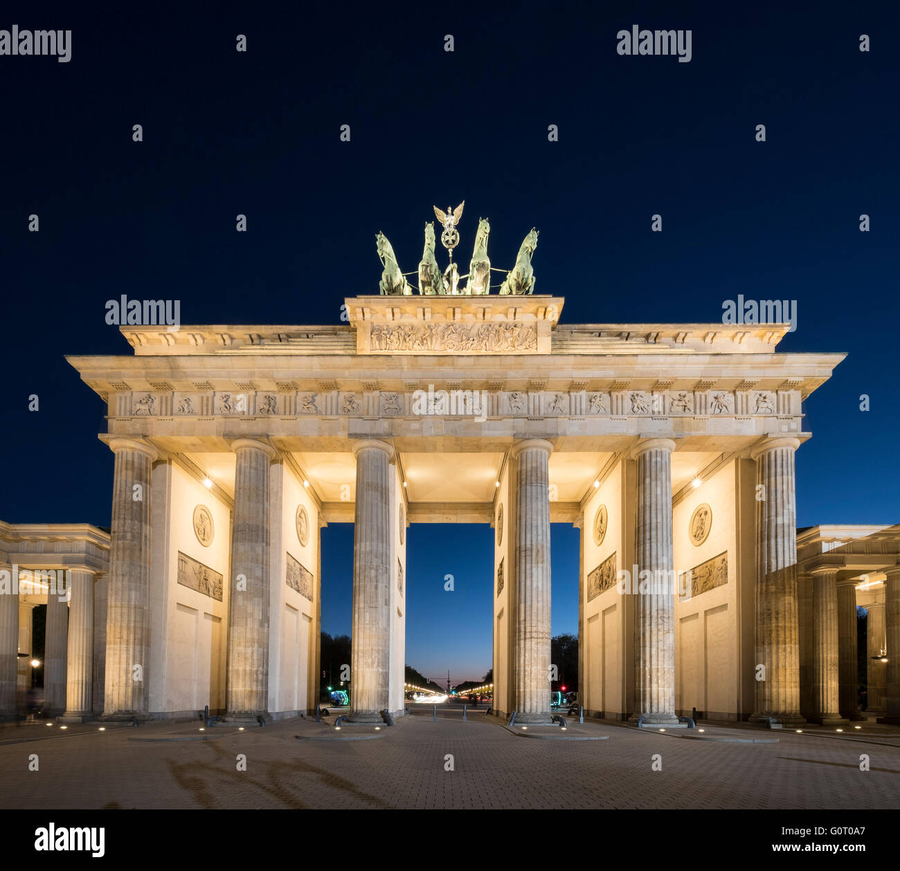 Brandenburg Gate in the evening in Berlin Germany Stock Photo