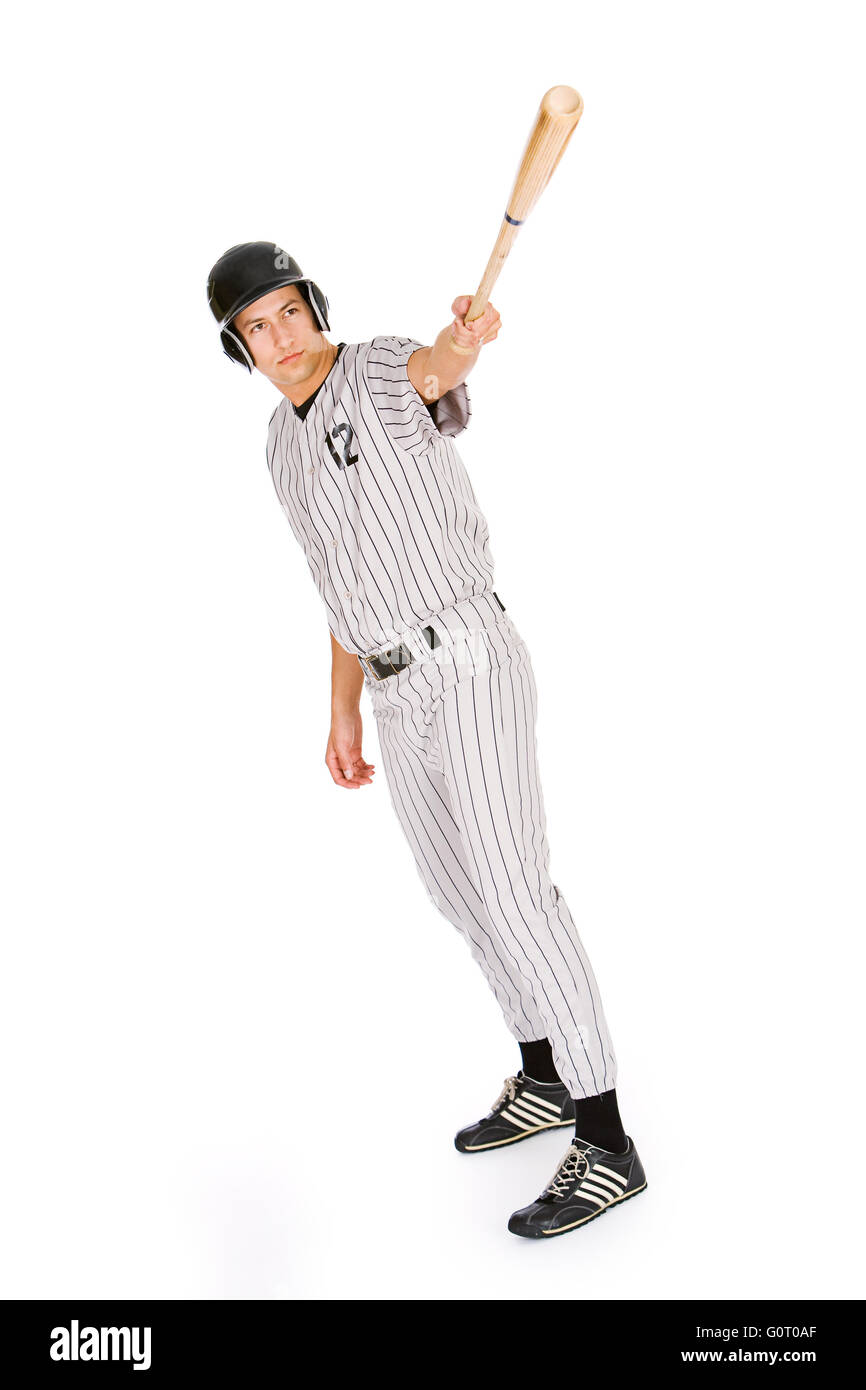 Isolated on white series of two men in baseball uniforms, in various ...