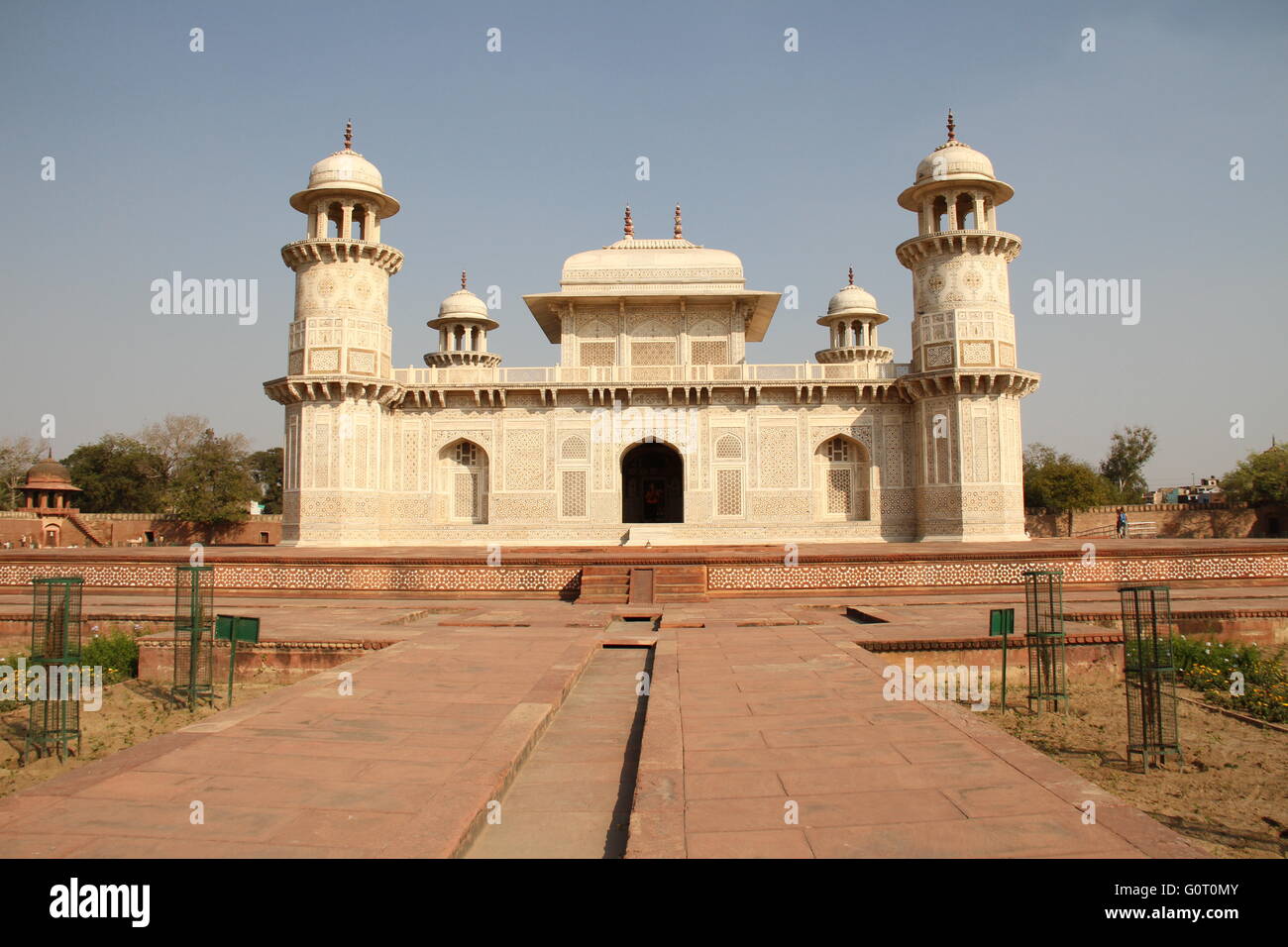 Tomb of I'timād-ud-Daulah It is a Mughal mausoleum in the city of Agra in India. It is sometimes called 'Baby Taj'. Stock Photo